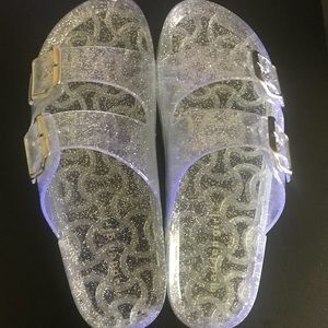 Madden Girl Jezza Clear Sparkle Jelly Sandals